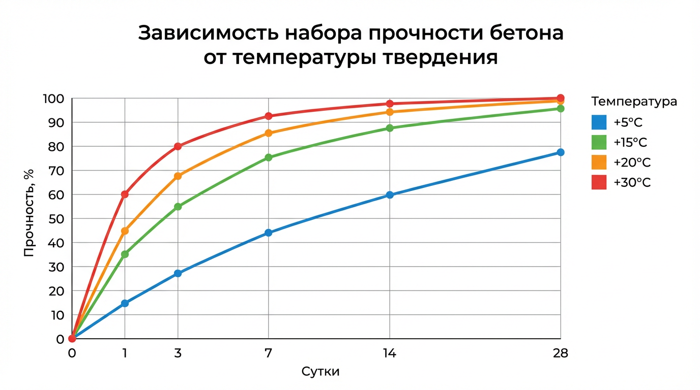  Четыре кривые показывают, как сильно температура меняет картину.
